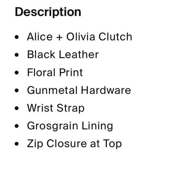 Alice + Olivia Black Floral Leather Wristlet Clutch - Picture 9 of 10